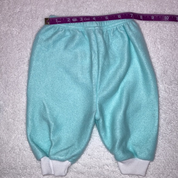 Vintage y2k wee works soft fleece mint green kitty cat matching set 3/6m - Picture 8 of 8